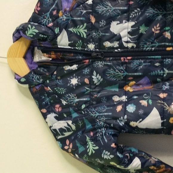 Disney Frozen Movie Girls Puffer Zip Up Jacket Working Zipper Excellent Size 4 - Picture 8 of 9